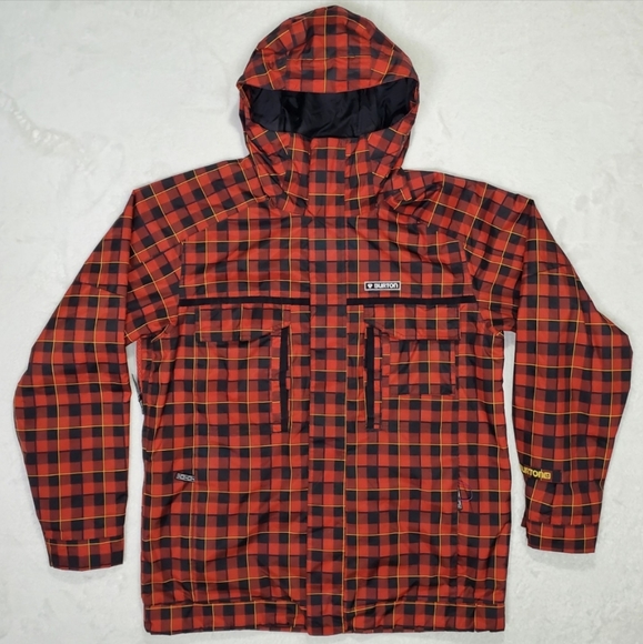 Burton White Collection Bit O Heaven Snowboard Jacket Men's L EUC Plaid - Picture 2 of 12
